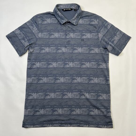 Travis Mathew Shirt Large Prestige Performance Blue Frosty Morning Golf Polo - Picture 7 of 11